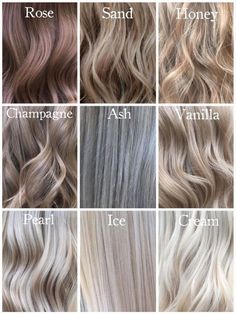 Champagne Hair Color, Shades Of Blonde Hair, Different Shades Of Blonde, Champagne Hair, Hairstyles For Receding Hairline, 1920s Hair, Blond Balayage, Ash Blonde Balayage, Hair Magic