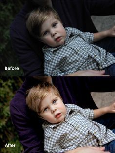 a young boy is sitting on his father's lap