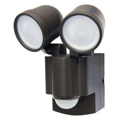 an outdoor light with two lights on it