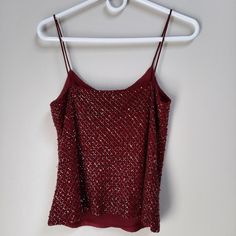 Nwot Ann Taylor Red Burgundy Beads Spaghetti Top Size 4 (S) Unwear Smoke-Pet Free. Measurements Is Pit To Pit 34" Spaghetti Top, Taylor Red, Red Burgundy, Beaded Top, Party Tops, Dream Clothes, Burgundy Red, Clothing Items, Ann Taylor