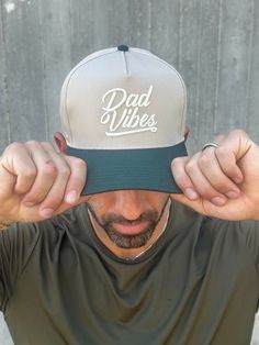 Mean Green - Top Seller 2 Hat Bundle: (Any 2 Dad, Mom or Kid) Save 37% off the Second (2 for $50) 3 Hat Bundle: (Any 3 Dad, Mom or Kid) Save 20% (3 for $73) We wanted to create a style hat that stood out against the rest. Every hat we create we aim to be unique and showcase the pride of being a dad. We want our community of dads to feel pride when they wear our gear and be able to rock it in their every day dad life. These limited release Khaki & Green Dad Vibes Script hats are a guaranteed head Khaki Summer Cap, Summer Khaki Cap, Trendy Adjustable Khaki Hat, Trendy Khaki Cap, Trendy Khaki Hat With Curved Brim, Adjustable Khaki Baseball Cap With Flat Brim, Khaki Flat Brim Baseball Cap, Trendy Khaki Hat For Spring, Trendy Green Flat Bill Hats