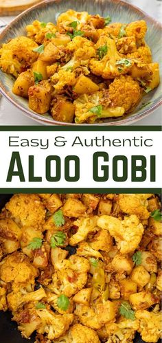 Aloo Gobi in a bowl garnished with cilantro Indian Cauliflower Recipes Aloo Gobi, Alo Gobi Recipe, Indian Cauliflower Recipes, Gobi 65, Indian Cauliflower