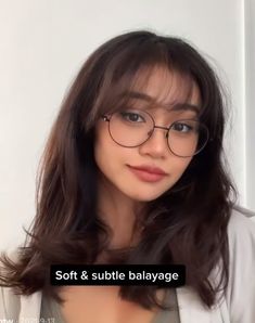 Short Layered Hair With Curtain Bangs Asian, Hair Cut For Round Face Shape Girl Asian, Wispy Bangs Glasses, Wispy Bangs Round Face Glasses, Kawaii Haircuts, Wispy Bangs With Glasses, Hairstyle With Glasses, Round Face Fringe, Oval Face Short Hair