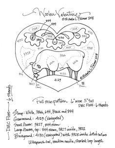 a drawing of a cow in the shape of a heart with words written on it