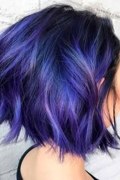 Purple And Blue Hair, Purple Hair Highlights, Long Hair Highlights, Plum Hair, Blue Black Hair, Black Hair Balayage, Dark Brunette Hair, Black Hair With Highlights, Dark Hair With Highlights