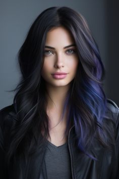 Midnight raven is a black shade with subtle hints of deep blue or purple. This dramatic color suits all skin tones. Click here to check out more trending hair color ideas for 2023. Trending Hair Color, Trending Hair, Bold Hair Color, Hair Adviser, Haircut Designs, Easy Hairstyle