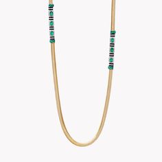 This ethereal necklace features 6.25 carats of vibrant green emeralds set in 18K yellow gold. Part of Nikos Koulis' Feelings Collection, this necklace strikes the ideal balance of delicate gold chain construction paired with exceptional stone work. Ultra-versatile this necklace can be worn as a wrap or draped and layered to make a bold statement. Steal the spotlight with this luminous piece, an instant signature for any occasion. Formal Green Necklace With Delicate Chain, Emerald Necklace With Delicate Yellow Gold Chain, Yellow Gold Emerald Necklace With Delicate Chain, Delicate Yellow Gold Emerald Necklace, Elegant Green Jewelry With Box Chain, Green Luxury Jewelry With Adjustable Chain, Luxury Green Jewelry With Adjustable Chain, Luxury Green Chain Jewelry, Luxury Green Emerald Gold-plated Necklace