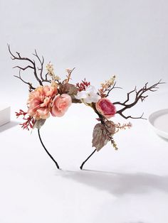 1 pièce Serre-tête en forme d'antlers de cerf 3D de style forestier pour Noël, accessoire cheveux de fête festive, couronne de fleurs en branche d'arbre pour femmes Multicolore Élégant,Bohème,Soirée,Fantaisie   Polyester Noël Bandeaux basiques  Tout Women Accessories, size features are:Bust: ,Length: ,Sleeve Length: Deer Antlers Headband, Christmas Party Fashion, Christmas Party Hairstyles, Stile Boho Chic, Flower Headdress, Antler Headband, Party Hair Accessories, Hair Accessories Boho, Floral Branch