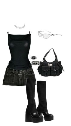 Teen Fashion Outfits, Grunge Outfits, Outfits Casuales, Black Outfit, Concert Outfit, New Outfits