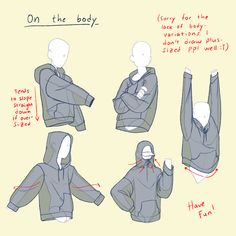 the instructions for how to wear a hoodie