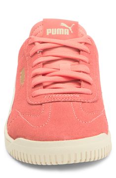 Show off sporty style in this bike-toe sneaker constructed from soft leather and suede with comfortable cushioning and a grippy sole. Removable, cushioned insole Leather upper/textile lining/synthetic sole Imported Puma has received the Fair Labor Association accreditation, which signifies that the company has effective systems and procedures in place to successfully uphold fair labor standards throughout its supply chains, including strategies and tools to address and improve working conditions Lace-up Suede Skate Shoes For Sports, Suede Lace-up Skate Shoes For Sports, Sporty Suede Skate Shoes With Boost Midsole, Pink Suede Sneakers For Sports, Suede Skate Shoes With Rubber Sole For Sports, Athleisure Suede Sneakers With Boost Midsole, Suede Sneakers With Boost Midsole For Athleisure, Suede Athleisure Sneakers With Boost Midsole, Suede Sneakers For Sports With Round Toe