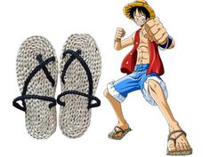 an image of a pair of sandals with one person wearing a hat and the other in shorts