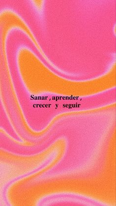 an abstract pink and orange background with the words'smar, spender, creer y segurr '