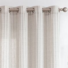 PRICES MAY VARY. Ready Made: Add a touch natural beauty to your room with COLLACT ticking striped curtains. Each package includes 2 panels in 50 inch wide by 96 inch long each, 100 by 96 combined. These linen striped curtains will add a simple rustic farmhouse style to your windows. Striped Pattern: Featuring a grey vertical stripe pattern, these curtains present a fresh, cozy, and modern design. Stripe printed linen curtains can add the finishing touch to your home decor project. They can be in Pinstripe Curtains, Ticking Stripe Curtains, Scandinavian Decor Living Room, Pattern Curtains, Grey Drapes, Striped Room, Pinstripe Pattern, Striped Curtains, Grey Panels