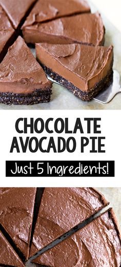 chocolate avocado pie just 5 ingredients and it's so good to eat