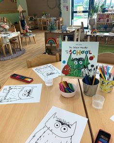 the children's art room is clean and ready to be used for their class