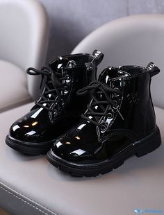 Boys Ankle Boots, Carcase Iphone, Boys School Shoes, Girls Ankle Boots, Short Leather Boots, Spring Boots, Black Plain, Zipper Boots, Boys Boots