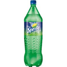 a bottle of sprite water on a white background with clipping to the side