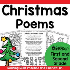 christmas poem for first and second grade students to use in the holiday themed book,