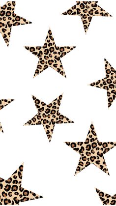 leopard print stars on white background