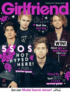 a magazine cover with an image of the band's front page and their names on it