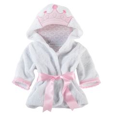 Treat your little princess to a relaxing day at the spa. Baby Aspen's adorably detailed "Little Princess" Hooded Spa Robe features a pretty princess crown applique on the hood. From crown to glass slipper, this sweet gift will keep baby girl snuggly soft and toasty warm after a dip in her royal bath. Terry Cloth Robe, Baby Bath Robe, Baby Robes, Hooded Robe, Baby Princess, Baby Bath, Fesyen Wanita, Little Princess