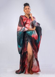 This super gorgeous kaftan. This dress is the perfect definition of a luxury kaftan. Has a belt inside that can be tight around the waist to give a nice snatch. Fun and easy to wear. Silk Maxi Length Abaya, Chic Maxi Dress For Eid, Elegant Multicolor Maxi Dress With Kimono Sleeves, Chic Maxi Length Dresses For Eid, Elegant Beach Maxi Dress For Eid, Elegant Maxi Dress For Beach And Eid, Elegant Multicolor Long Abaya, Elegant Long Multicolor Abaya, Bohemian Maxi Dress With Kimono Sleeves For Evening