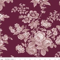 an image of a flower pattern on a purple background with pink and white flowers in the middle