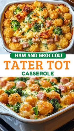 broccoli tater tot casserole with ham and broccoli