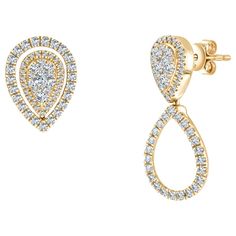 White Gold Drop Earrings, Yellow Gold Drop Earrings, Diamond Drop Earrings, White Gold Earrings, Diamond Drops, Pear Shaped Diamond, Yellow Gold Earring, Drop Earring, Gold Drop Earrings