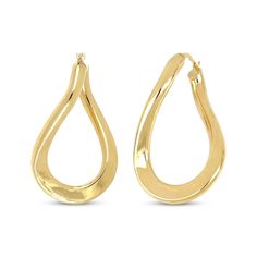 These alluring twist hoop earrings are the only accessory you need to stand out. Fashioned in 10K yellow gold The lightweight teardrop-shaped hoops shine with a high polish finish The hollow earrings secure with snap-lock backs Made in Italy Twist Hoop Earrings, Snap Lock, The Hollow, Accessories Jewelry Earrings, Apparel Accessories, Jewelry Accessories, Jewelry Earrings, Hoop Earrings, In Italy