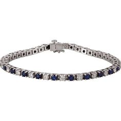 7 inch 14k white gold sapphire and diamond tennis bracelet. Total weight is 2 3/8 ctw 3 Carat Diamond, White Gold Sapphire, Diamond Tennis Bracelet, Blue Sapphire Diamond, Sapphire Bracelet, Fine Jewelry Bracelets, Tennis Bracelet Diamond, Natural Blue Sapphire, Natural Sapphire