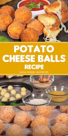 potato cheese balls recipe with text overlay