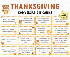 thanksgiving conversation cards for kids to use