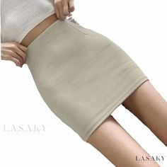 Lasaky - Sleek Black Mini Skirt with High Waist and Tight Fit Black Mini Skirt, Black Mini, Olivia Mark, A Line Skirt, Beige Color, A Line Skirts, Mini Skirt, High Waist, Tights