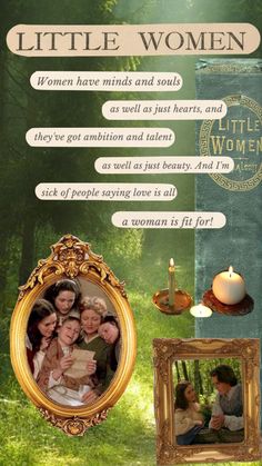 a collage of photos with the caption little women