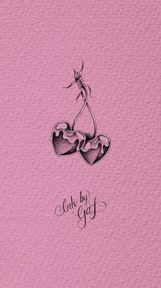 a pink card with two hearts on it