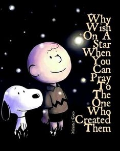 a cartoon character holding onto a dog with the words, why wish on a star when you can pay to the one who created them