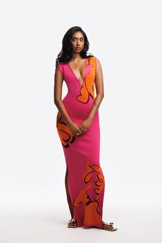 Hanifa Clothing, Hanifa Dress, Thailand Fashion, Vacation Outfits Women, Knit Gown, Knit Maxi Dress, Looks Party, Printed Dresses, Maxi Knit Dress