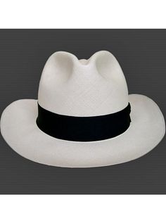 Brand: Gamboa PremiumColor: Natural Material: Toquilla Straw Brim: 8 cm. (3 1/10")Grade: 40 (Museum Select)learn more Sweatband: Cotton Twill, 3 cm. (1.18") Crown: 11 cm. (4 3/10") Ribbon: Linen Description: With the highest grade of straw weaving attainable, this luxurious hat is an absolute work of art. It is handmade in Montecristi, the worldwide famous Panama Hat town in Ecuador. This Panama Fedora hat, classic and elegant will be yours for a lifetime. Each hat is individually hand blocked a