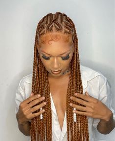 Hairstyles For Black Women Braids Cute, Hair Braided Styles Black, Half Feedins Half Knotless Braids, Feed In Goddess Braids Cornrows, Braids With Plaits, Protective Braids For Black Women, Cornrows And Braids, Braids For Black