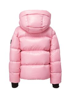 This down puffer jacket is crafted from a densely woven nylon. It is lightweight, yet protective from wind and water, and filled with fine white duck down to achieve warmth and an ultra soft feel. It features a stand collar, a detachable hood, fleece wrist cuffs with thumbholes, center front zip and snap placket closure, and lower zip pockets. Pink Nylon Puffer Jacket With Padded Collar, Pink Down Puffer Jacket With Padded Collar, Pink Down Puffer Jacket With Detachable Hood, Pink Quilted Nylon Puffer Jacket, Pink Nylon Puffer Outerwear, Pink Puffer Jacket With Detachable Hood For Cold Weather, Down Puffer Jacket, Down Puffer Coat, White Duck