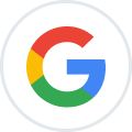 the logo for google is shown on a white circle with red, yellow and green letters