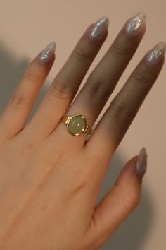 Vintage Jade Ring, Jade Gold Ring, Gold Jade Ring, Jade Engagement Ring, Jade Color, Jade Gemstone, Green Gems, Jade Ring, Natural Jade