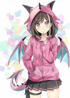 Weeb Wallpapers, Kawaii Collection, Dragon Hoodie, Dragon Girl, Anime People, Cat Girl, Kawaii Girl, An Anime, Manga Drawing