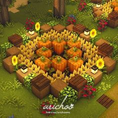 an animated image of a garden with lots of plants and flowers in the middle of it