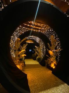 an image of a tunnel with lights on it