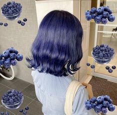 Multicoloured Hair, Blueberry Hair, Short Blue Hair, Dark Blue Hair, Dying Hair, Dyed Hair Inspiration, Pretty Hair Color, Dye My Hair, Hair Dye Colors