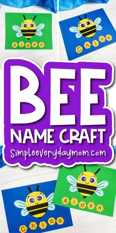 the bee name craft is made with construction paper