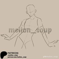 a drawing of a woman's torso and arms with her hands out to the side